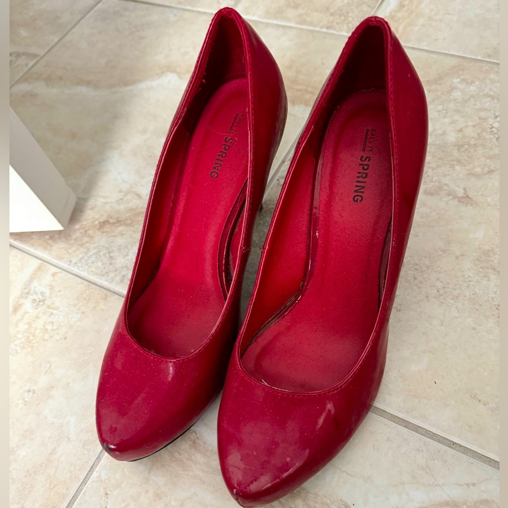 Call It Spring Red Patent Leather Heels